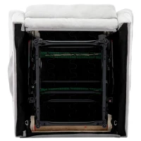 Adjustable Pull‑tab Recliner with Side Storage Pocket, Metal Frame, Padded Cushions, High‑back Armchair for the Elderly, 82L x 86W x 99H cm, Gray(m-9)