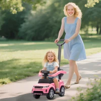 AIYAPLAY LAND ROVER DISCOVERY Licensed Baby Push Car, 2-in-1 Ride on Car with Push Handle and Safety Guardrail, Pink(m-2)