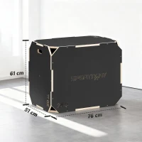 SPORTNOW 3-in-1 Plyo Box, Jump Box with Handle Openings, for Home Fitness and Outdoor Workouts, 3 Jump Heights, Wood, Black(m-3)