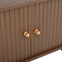 Oval Coffee Table with 2 Sliding Doors, Hidden Centre Compartment, Rounded Corners, Desk with Fingerprint‑resistant MDF, 100L x 50W x 40H cm, Oak(m-9)