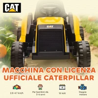 AIYAPLAY Macchina Elettrica per Bambini 3-6 Anni Marchio Ufficiale CAT 12V, Guida Manuale e con Telecomando, Giallo(m-4)