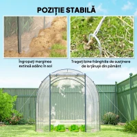 Outsunny Sera 3 x 2 x 2m cu Usa Rulanta si Fereastra, Transparent(m-7)