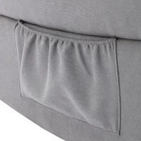 Adjustable Pull‑tab Recliner with Side Storage Pocket, Metal Frame, Padded Cushions, High‑back Armchair for the Elderly, 82L x 86W x 99H cm, Gray(m-8)