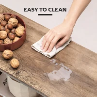 HOMCOM Side Table, Narrow End Table with Storage Shelves, S-Shaped, 3-Tier, 50W x 19.5D x 58H cm, Oak(m-6)