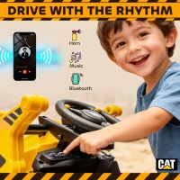 AIYAPLAY Pelleteuse Électrique pour Enfants 3-6 Ans Marque Officielle Caterpillar 12V avec Télécommande, Jaune(m-4)