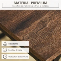 HOMCOM Conjunto de Mesa de Bar com 4 Bancos com Apoio para os Pés Mesa de 100x60x88cm e Bancos de 32x32x57cm Preto e Nogueira(m-7)