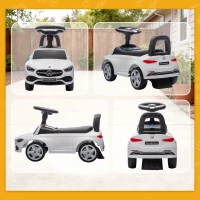Mașinuță Electrică AIYAPLAY pentru Copii Licență Mercedes Benz cu Claxon și Spațiu de Depozitare, 65x28x39 cm, Alb(m-9)