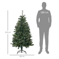 HOMCOM Sapin arbre de Noël artificiel 150 cm 665 branches + support pied vert(m-3)