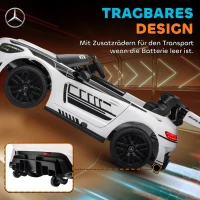 AIYAPLAY Mercedes-Elektroauto, Aufsitzauto für Kinder, 12V Batterie, LED-Lichter, Musikfunktion, Hupe, 3-8 Jahre, Weiß(m-6)