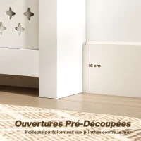 HOMCOM Couvercle de radiateur, cache radiateur avec placard rabattable et étagère supérieur, 78 x 19 x 95,5 cm, blanc(m-7)