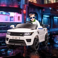 HOMCOM Voiture électrique enfants véhicule électrique 12 V, double moteurs, 3 à 5 km/h, blanc(m-10)