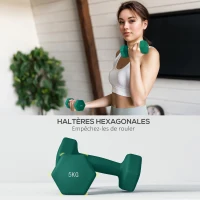 SPORTNOW Lot d'haltères hexagonaux, haltères musculation, 2 x 3 kg, 2 x 4 kg, 2 x 5 kg, avec support convertible d'haltères(m-7)