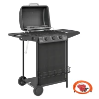 Outsunny Four Burner Gas Grill BBQ - Black(m-1)