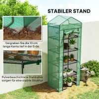 Outsunny Mini-Gewächshaus für Blumen oder Gemüse, Stahl, Kunststoff, 69L x 49B x 193H cm, Grün(m-7)