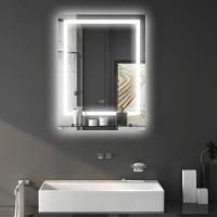 kleankin Miroir rectangulaire mural lumineux LED de salle de bain 70 x 50 cm(m-10)