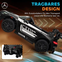 AIYAPLAY Mercedes-Elektroauto, Aufsitzauto für Kinder, 12V Batterie, LED-Lichter, Musikfunktion, Hupe, 3-8 Jahre, Schwarz(m-6)