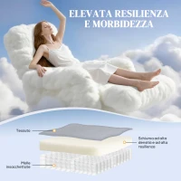 HOMCOM Poltrona Reclinabile 135° max in Tessuto Effetto Lino, Schiuma, Acciaio e Legno, 73x86x100 cm, Grigio Chiaro(m-5)