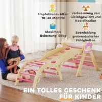 AIYAPLAY 8-in-1 Indoor-Klettergerüst für Kinder, Prinzessinnen-Design, Rutsche, Rampe, Bogen, Holz(m-7)