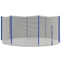 SPORTNOW Filet de remplacement pour trampolines Ø 366 cm 8 poteaux droits filet de sécurité pour trampolines, entrée zippée(m-11)