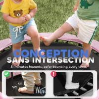 HOMCOM Trampoline Enfant Ø 1,40 × 1,90H m Filet de sécurité Porte zipée Couvre-Ressorts 6 poteaux rembourrés Inclus Rose(m-5)