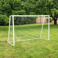 SPORTNOW But de football cage de foot but d'entrainement en PVC - piquets inclus - dim. 300L x 120l x 200H cm blanc(m-9)