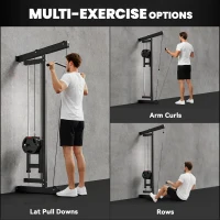 SPORTNOW Wall Mounted Lat Pull Down Machine, Crossover Cable Machine with High & Low Pulleys for Home Gym Full Body Workout(m-4)
