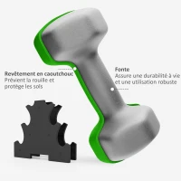 SPORTNOW Ensemble d'haltères hexagonale avec support d'haltères, pour la musculation, 2 x 1kg, 2 x 2kg, 2 x 3kg(m-6)