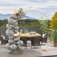 Outsunny Arche de jardin arche de plantes grimpantes pour mariage, anniversaire, cérémonie et banquet acier doré(m-10)