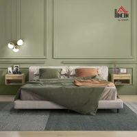 HOMCOM Lot de 2 tables de chevet murales tiroir coulissant, niche, plateau - en bois dim. 40L x 34l x 23H cm(m-10)