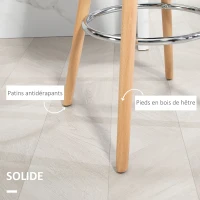 HOMCOM Lot de 2 tabourets de bar, chaises de bar avec dossier et repose-pieds, assise rembourrée, 43 x 43 x 91 cm, noir(m-6)