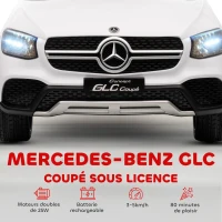 AIYAPLAY Voiture électrique enfants, véhicule électrique 12V, télécommande 2,4G, 3 vitesses, démarrage lent, 105x68x50cm, blanc(m-4)