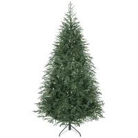 HOMCOM Albero di Natale Artificiale da 210 cm e Ignifugo con 2942 Rami Realistici, Base in Metallo Pieghevole(m-11)