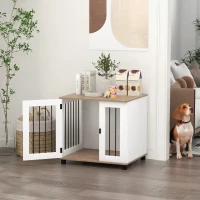 PawHut Cage pour chien animaux sur pieds 2 en 1 table d'appoint avec 1 porte verrouillable - dim. 73L x 60l x 68H cm(m-10)