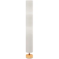 HOMCOM Lampadaire sur pied de salon avec abat-jour en lin, interrupteur à pied, 2 x douille E27, 120 cm, beige(m-1)