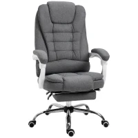 Vinsetto Manager office chair computer chair with footrest reclining backrest padded armrests gray linen(m-1)