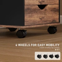 HOMCOM Five-Drawer Filing Cabinet - Rustic Brown(m-5)