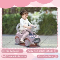 AIYAPLAY Foot To Floor Ride On Car Sliding Car w/ Air Horn, Anti-Over-Backwards, 18 to 36 Months - Pink(m-6)