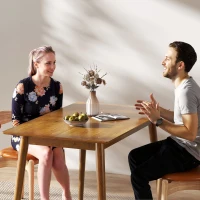 HOMCOM Dining table design large top 4-6 people in wood dim. 120L x 75l x 76H cm(m-4)