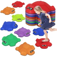 AIYAPLAY 9-Piece Balance Stepping Stones with Non-Slip Edge, Indoor Outdoor Obstacle Course for Ages 3-8 Years, Multicoloured(m-10)