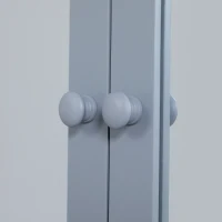 kleankin Wall Cabinet Shelf for Bathroom 56L x 13l x 58H cm Double Mirrored Door Adjustable Shelf MDF Gray(m-4)