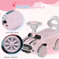 AIYAPLAY Foot To Floor Ride On Car Sliding Car w/ Air Horn, Anti-Over-Backwards, 18 to 36 Months - Pink(m-7)