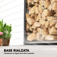 Outsunny Portalegna da Esterno in Acciaio Rinforzato con Copertura Impermeabile, 100x60x110 cm, Nero(m-7)