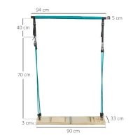 SPORTNOW Pilates Bar and Resistance Bands Set with Adjustable Incline Board, Blue Training Equipment(m-3)