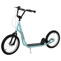 HOMCOM Teen Kids Stunt Scooter Children Kick Scooter Adjustable Handlebar 2 Brakes Ride On 16 Inch(m-1)