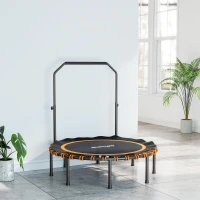SPORTNOW Fitness trampoline with adjustable handrail, sport trampoline for indoor and outdoor use, steel, plastic, orange(m-4)