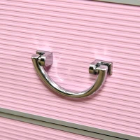 HOMCOM Rolling Makeup Storage Case w/ Swivel Wheel, Pink(m-9)