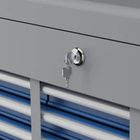 DURHAND Metal toolbox case with 6 drawers and 1 top tray, lockable with 2 keys included, 2 handles(m-5)