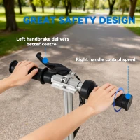 HOMCOM Monopattino EScooter Pieghevole per Bambini Velocità Max 12KM/H, 81.5 x 37 x 96cm, Blu(m-4)