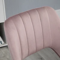 Vinsetto Contemporary design swivel office chair 360° ergonomic grooved ventilated back height-adjustable velvet upholstery 49 x 60 x 91 cm pink(m-4)