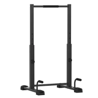 SPORTNOW Dip Station, Push-up Stand, 93-117 cm Height-Adjustable, 540 kg Load Capacity, Full-Body Training, Black(m-6)